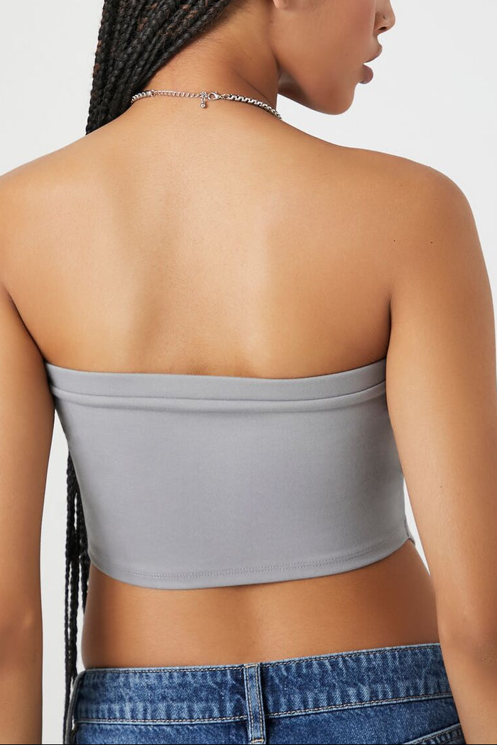Ponte Knit Curved-Hem Tube Top