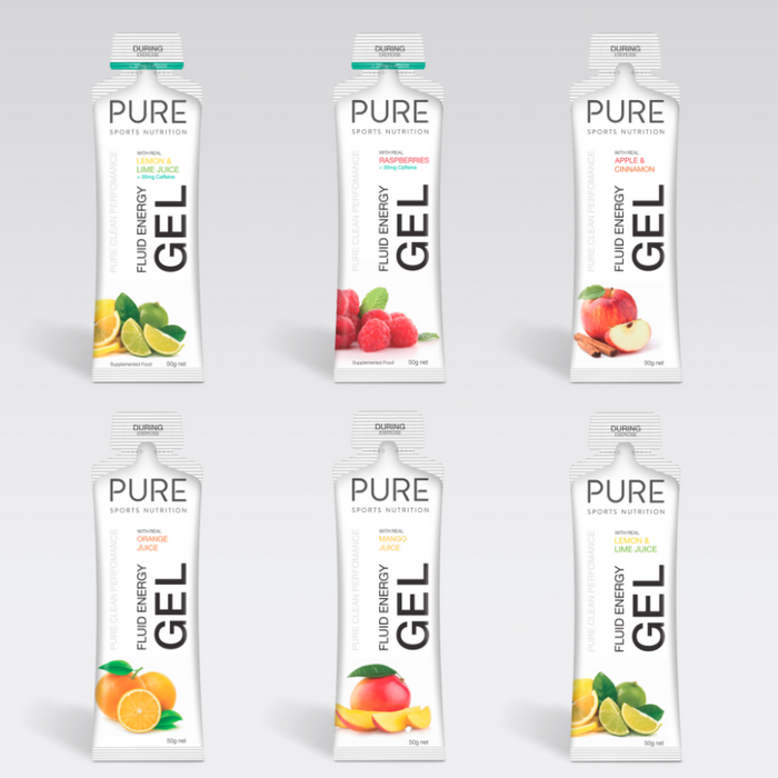 PURE Fluid Energy Gels - Lemon Lime with Caffeine 50G