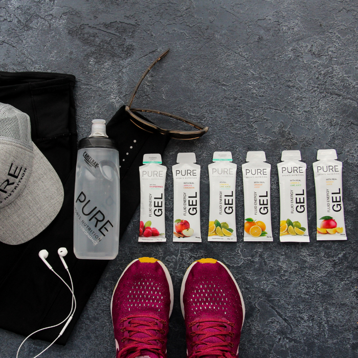 PURE Fluid Energy Gels - Raspberry With Caffeine 50G