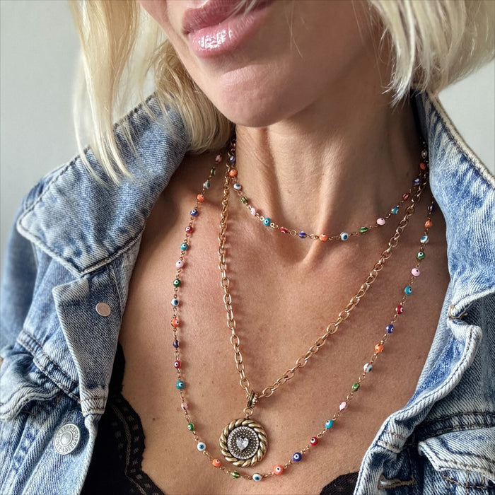 Queen Crystal Heart Adjustable  Necklace