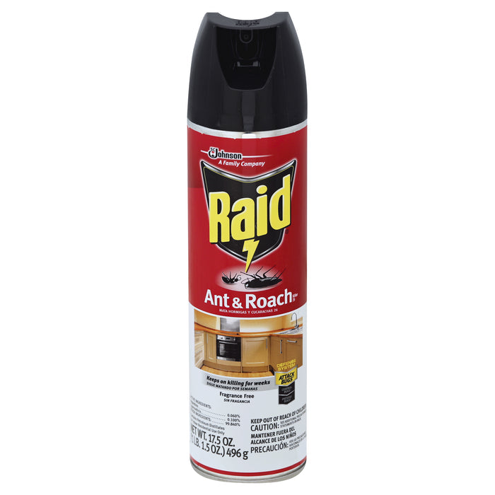 Raid, insecticida para hormigas y cucarachas, 500 g (17.5 oz) - Sin fragancia