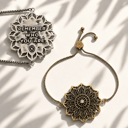 Remember Who You Are Flower Mandala Adjustable Bracelet
