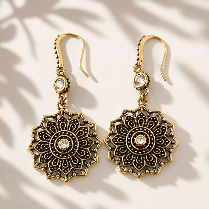 Remember Who You Are Flower Mandala Drop Earrings