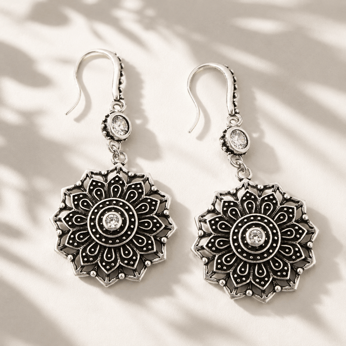 Remember Who You Are Flower Mandala Drop Earrings