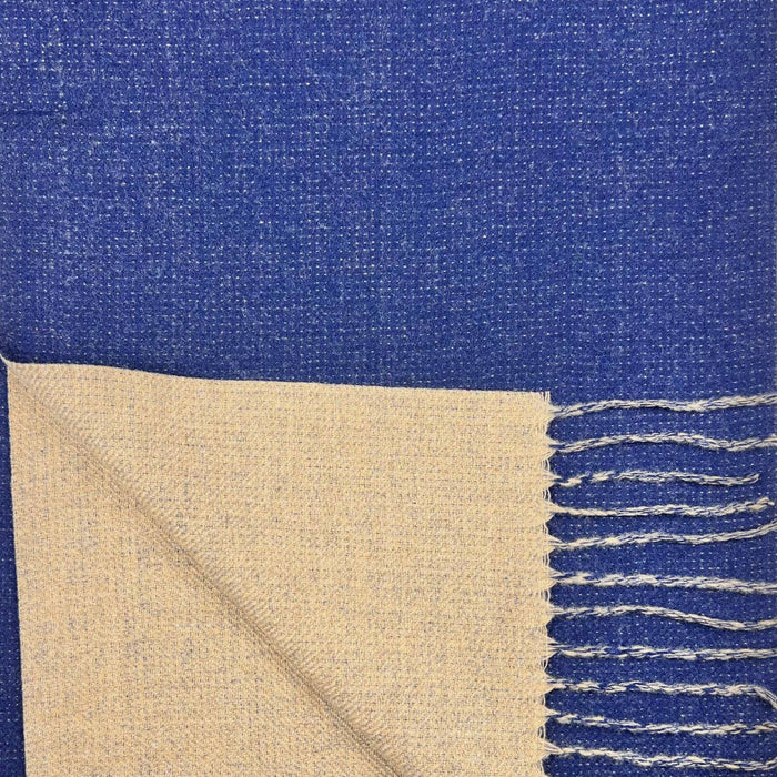 Reversible two tone coloured plain cashmere blend scarf: Baby Blue