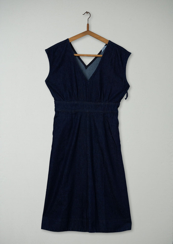 Reworn V Neck Dress Size 6 (1068) | Indigo