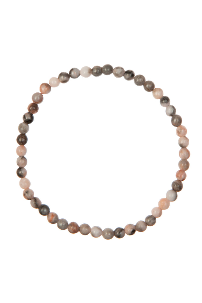 Rhodonite Stone Beaded Bracelet: 4MM