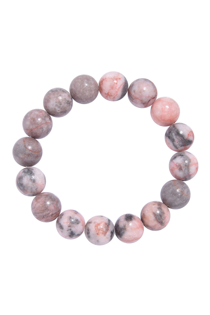 Rhodonite Stone Beaded Bracelet: 4MM
