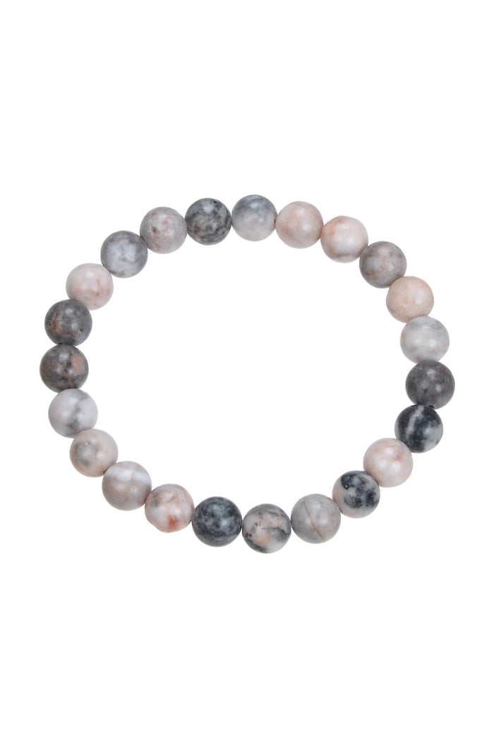 Rhodonite Stone Beaded Bracelet: 4MM