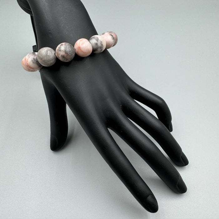 Rhodonite Stone Beaded Bracelet: 4MM