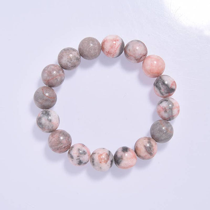 Rhodonite Stone Beaded Bracelet: 4MM