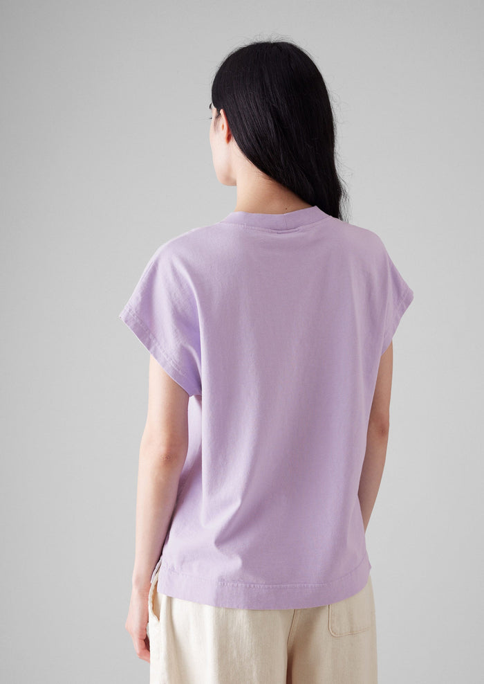 Rib Neck Sleeveless Tee | Wood Lilac