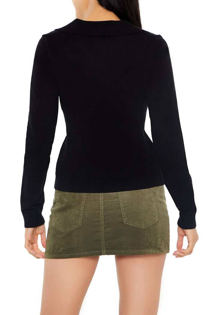 Ribbed Split-Hem Sweater