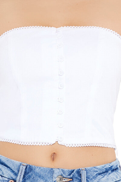 Ricrac Cropped Tube Top