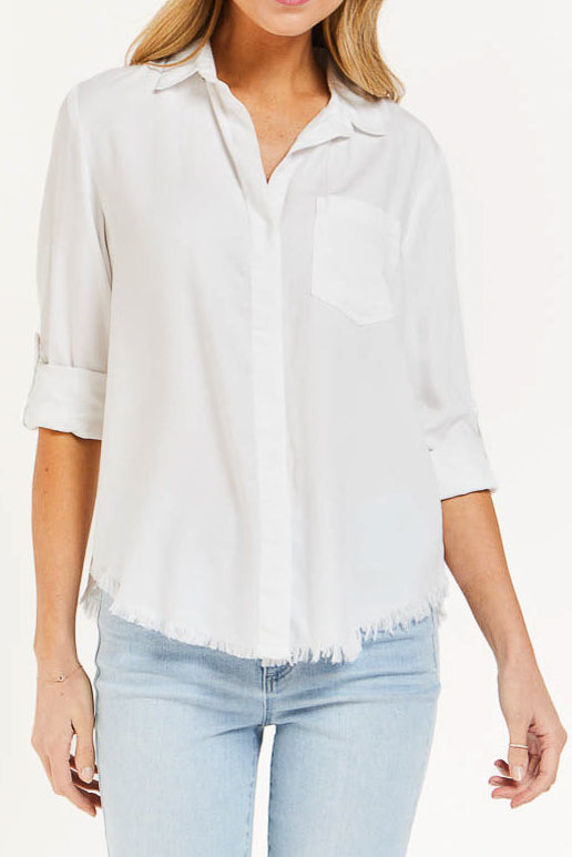 Riley Rolled Tab Sleeve Button Down Shirt Double Chest Pockets