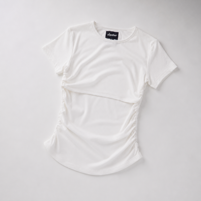 Ruched Breastfeeding Tee White