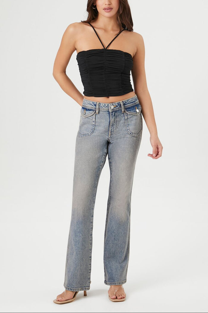 Ruched Mesh Cropped Cami