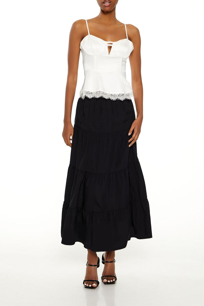 Satin Sweetheart Flounce Cami