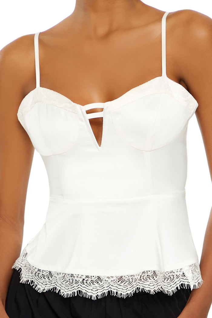 Satin Sweetheart Flounce Cami