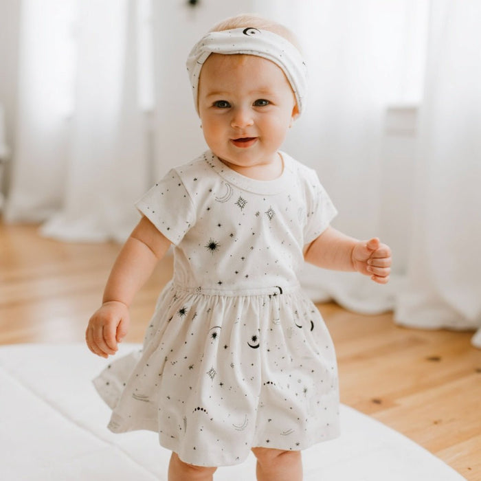 Baby short sleeve twirl dress | celestial finn + emma