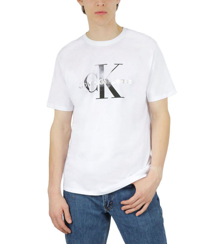 Short Sleeves Gold/Silver Metallic Monogram Tee