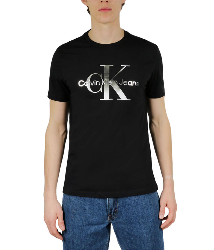 Short Sleeves Gold/Silver Metallic Monogram Tee