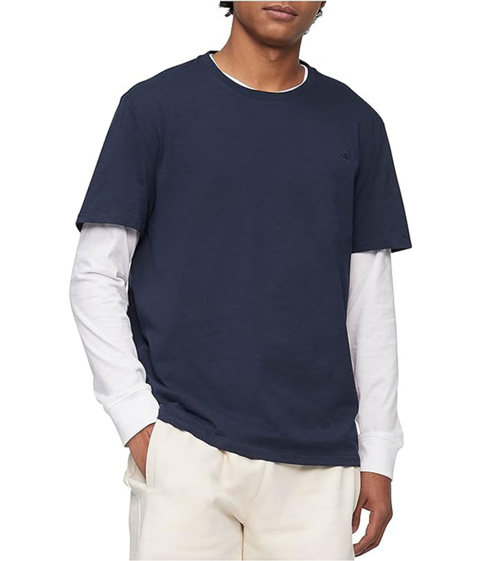 Short Sleeves Smooth Cotton Solid Crewneck Tee