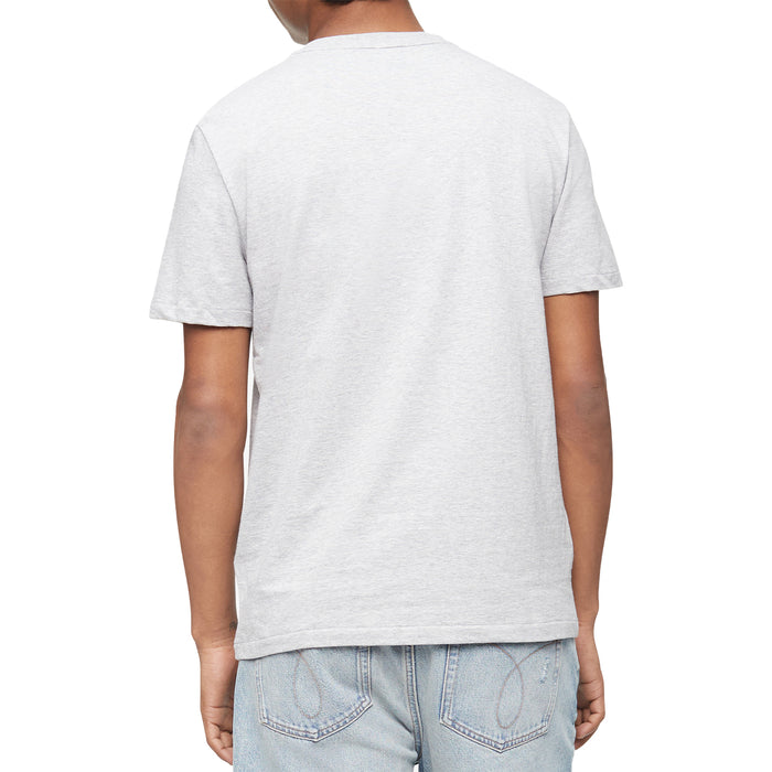 Short Sleeves Smooth Cotton Solid Crewneck Tee