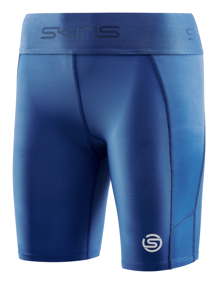 SKINS Women's Compression Half Tights 3-Series - Marine Blue