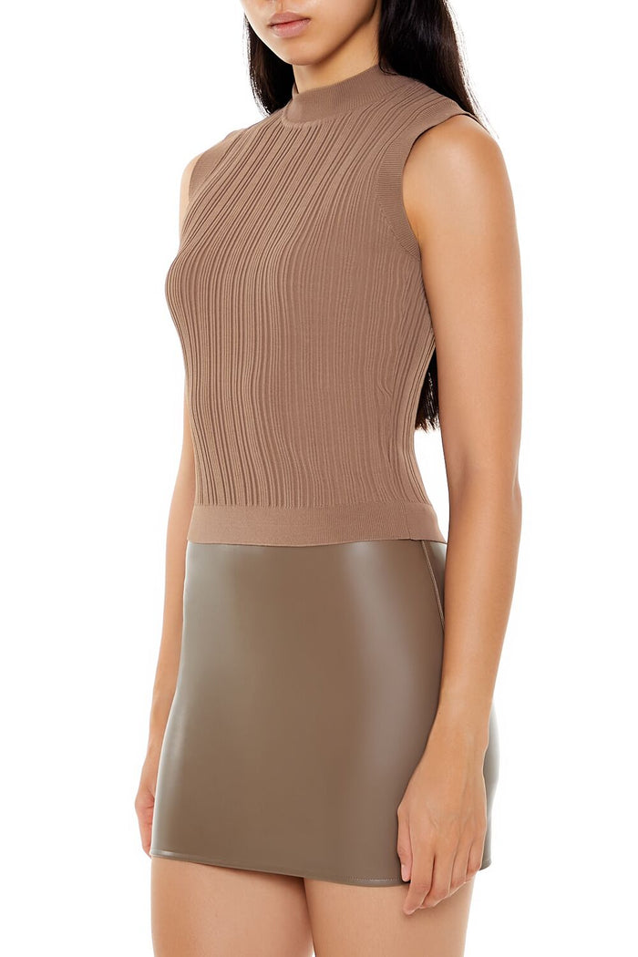 Sleeveless Sweater-Knit Top