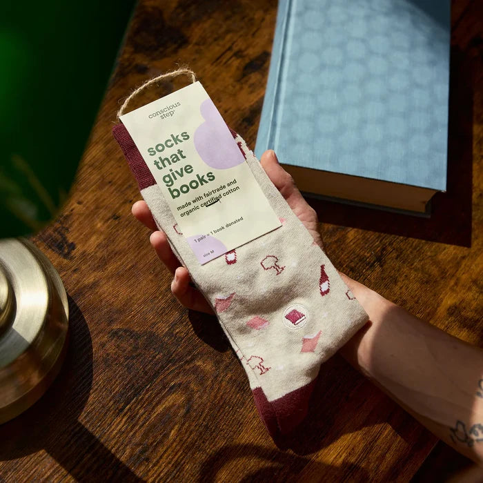 Socks that Give Books (Select from 10 Designs)