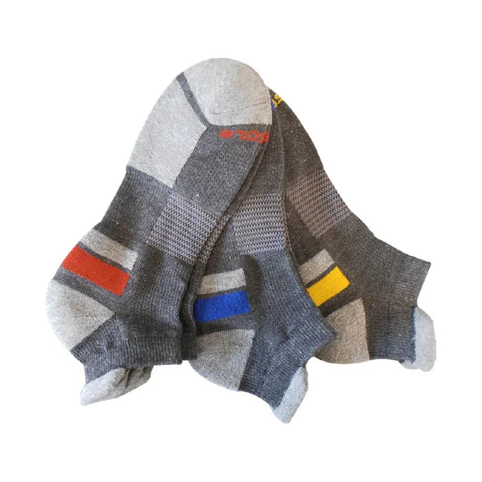 SOFSOLE Men's Multi-Sports Cushion Low Cut Socks 3pairs - Red/Blue/Yellow