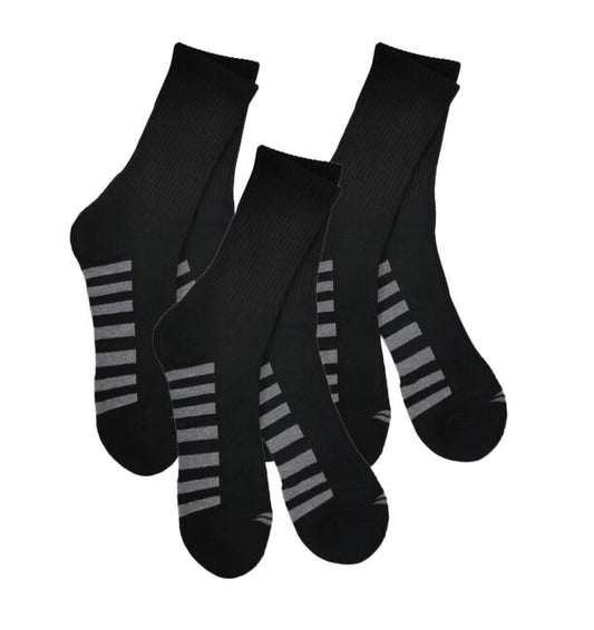 SOFSOLE Men's Running Anti-Friction Crew Socks 3pairs - Black/MGH
