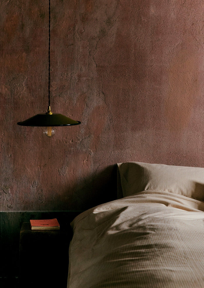 Soft Stripe Cotton Duvet Cover | Clay/Ecru