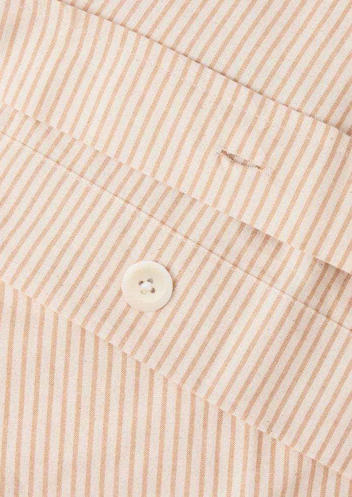 Soft Stripe Cotton Duvet Cover | Clay/Ecru