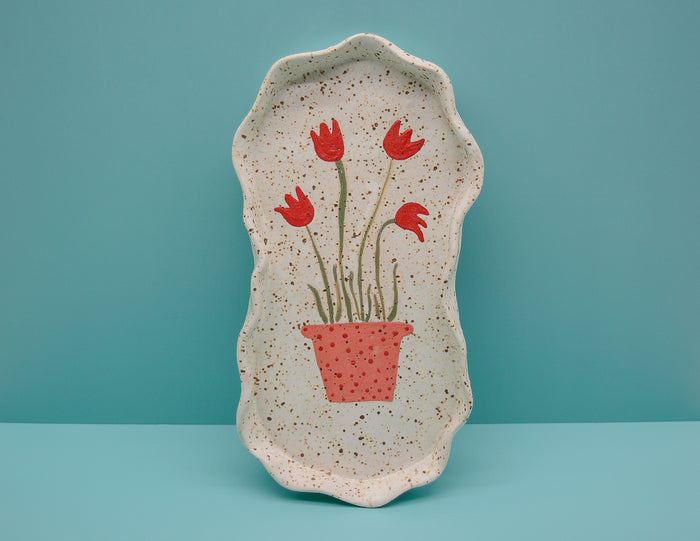 Speckled Flower Pot Plate