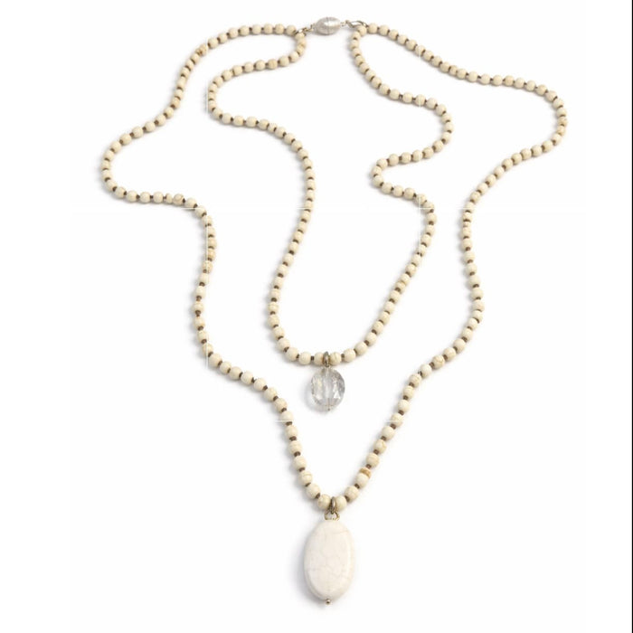 off white howlite / Silver