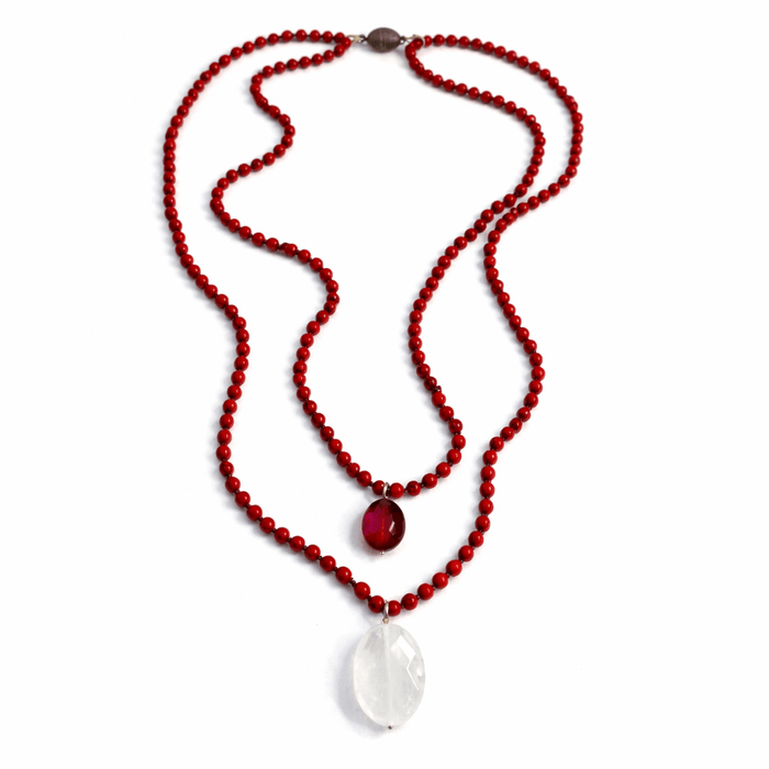 red howlite / Antique Gold