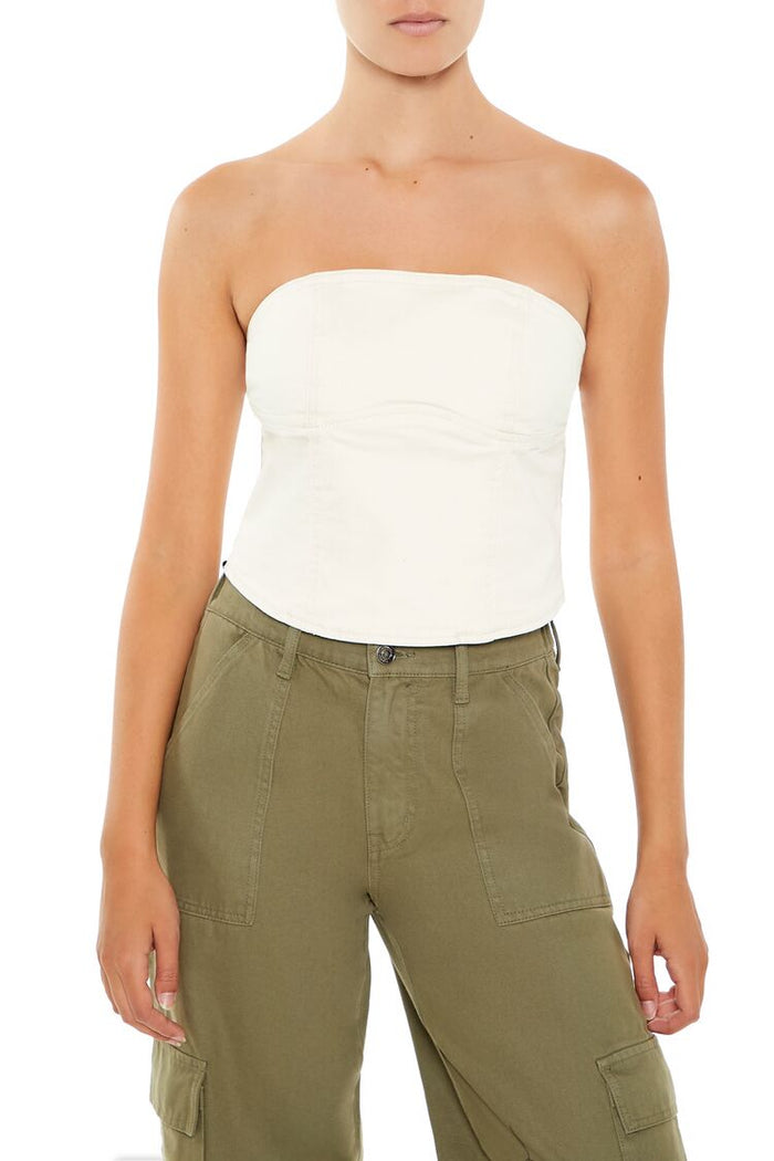 Strappy Twill Tube Top