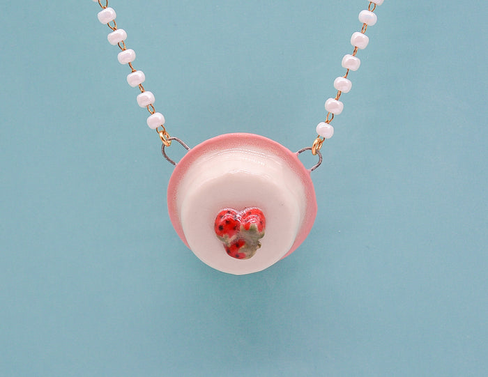 Strawberry Cake Necklace