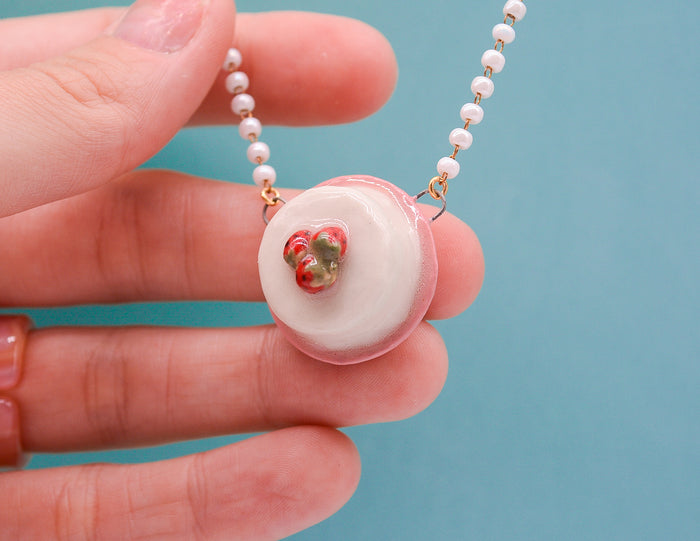 Strawberry Cake Necklace