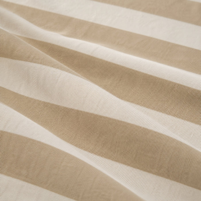 Striped Breastfeeding Dress Beige / White
