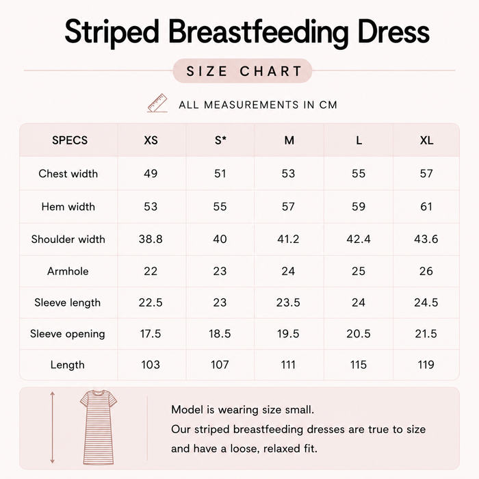 Striped Breastfeeding Dress Blue / White