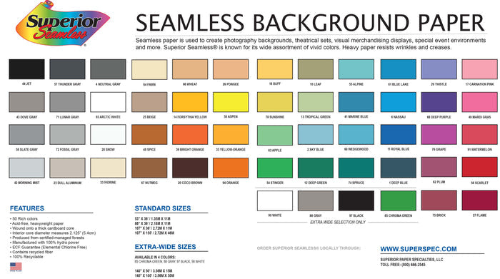 Superior Seamless Paper 107-inch x 36-Foot Rolls