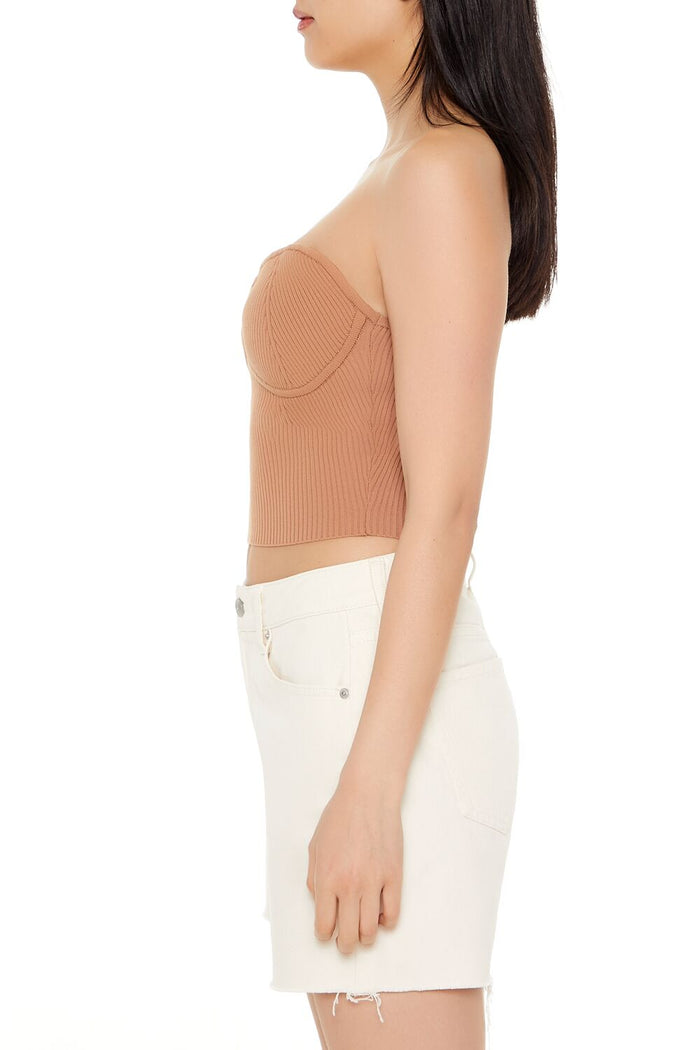 Sweater-Knit Bustier Tube Top