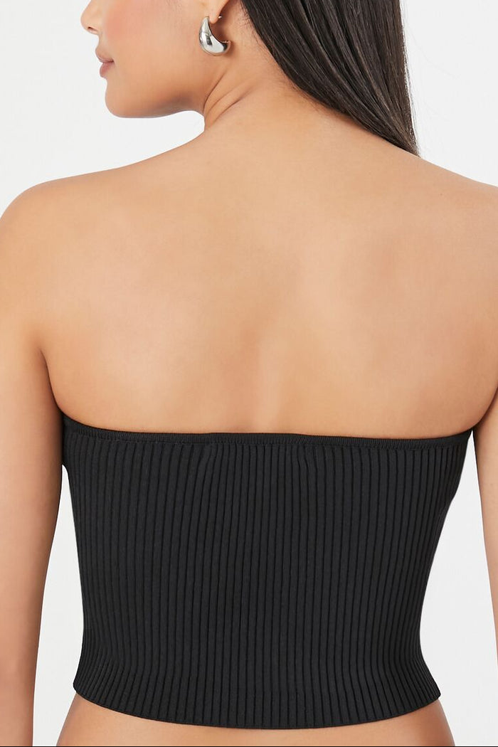 Sweater-Knit Cropped Tube Top