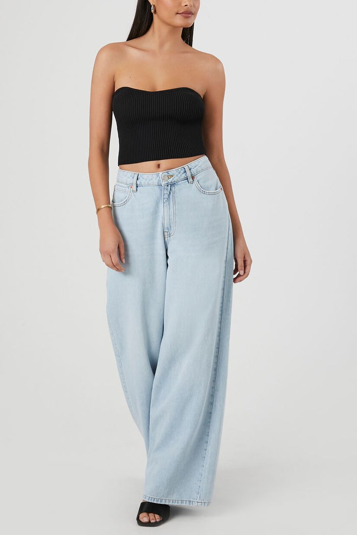Sweater-Knit Cropped Tube Top