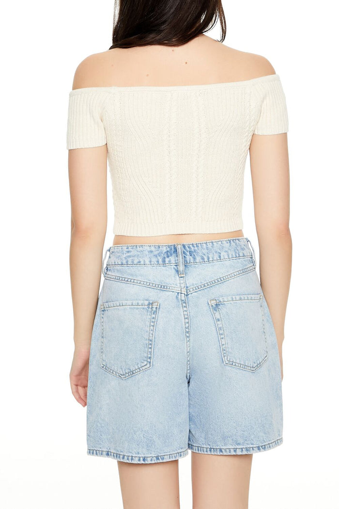 Sweater-Knit Off-the-Shoulder Crop Top