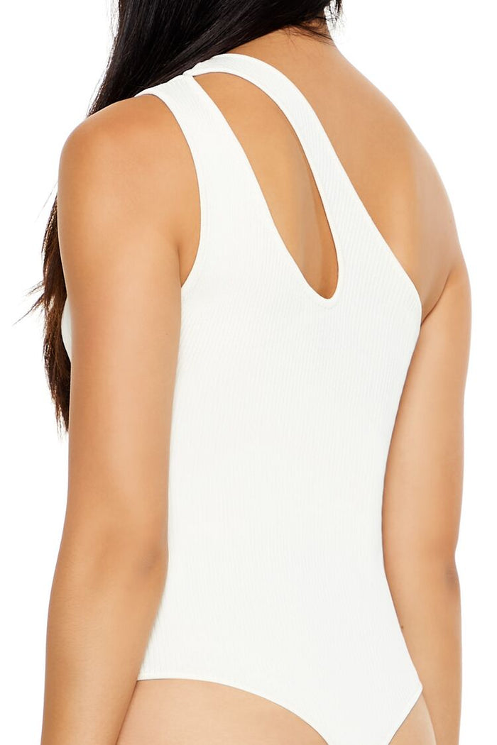 Sweater-Knit One-Shoulder Bodysuit