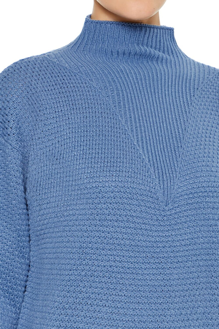Textured Mock Neck Sweater
